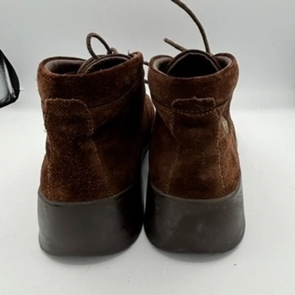 Footprints by Birkenstock Lace Up Boots Mens Sz 44 Brown Suede Chukka Comfort